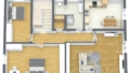 3D Grundriss Wohnung 3. Ebene