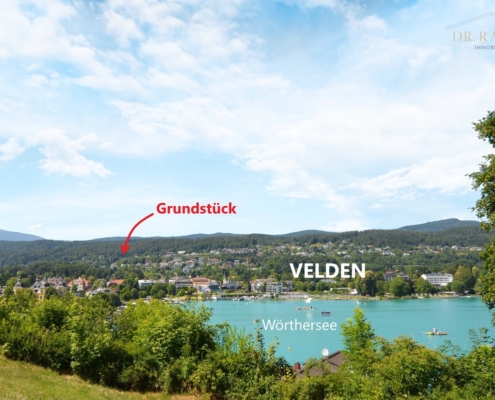 Velden mit Blick zum Grundstück