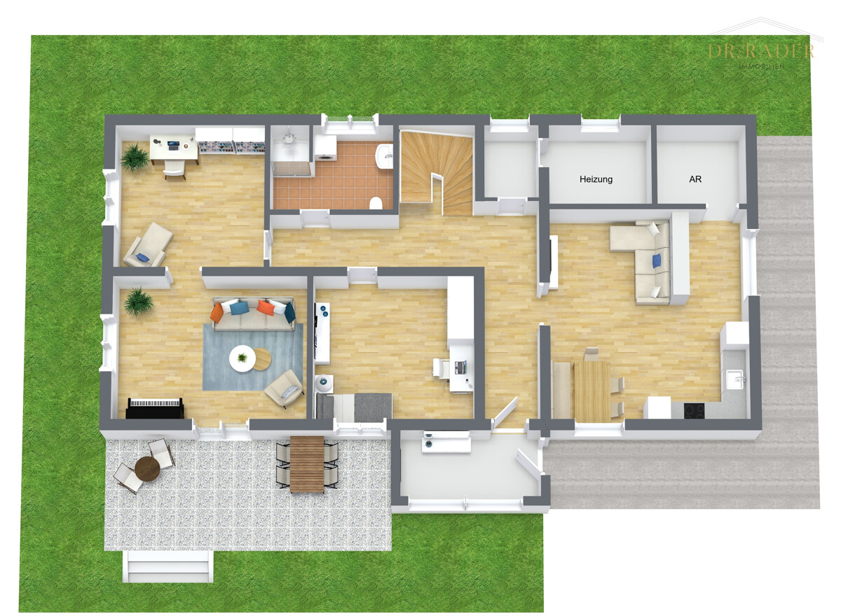 3D Grundriss Erdgeschoß