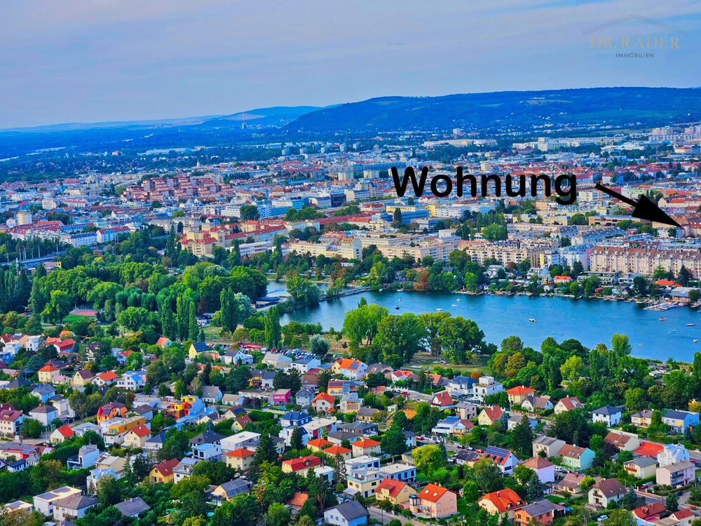 Lufbild mit Position der Wohnung