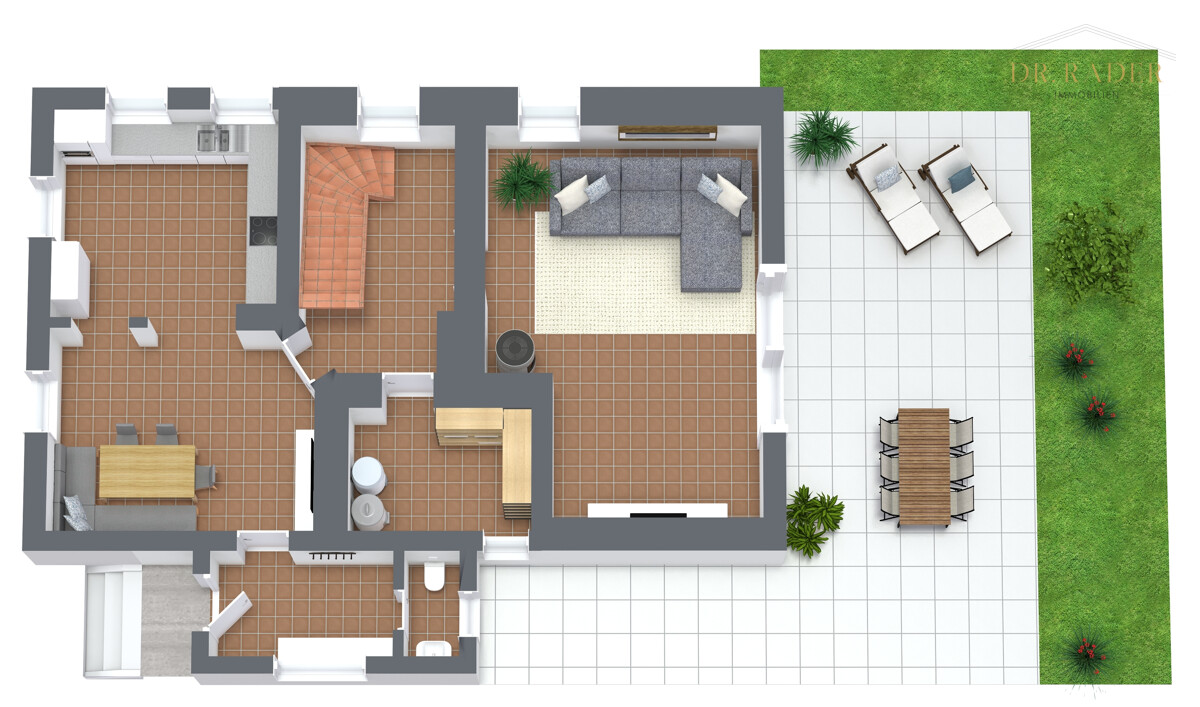 3D Grundriss Erdgeschoß